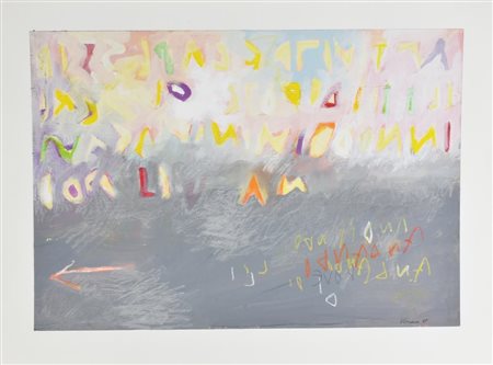 Renzo Nucara SENZA TITOLO tecnica mista su cartoncino, cm 39,5x60 firma e...