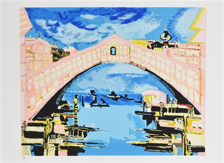 Remo Brindisi VENEZIA litografia su carta, cm 50x70 esemplare P.A. firma