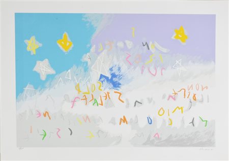 Renzo Nucara SENZA TITOLO serigrafia su carta, cm 50x70 esemplare 25 su 125...