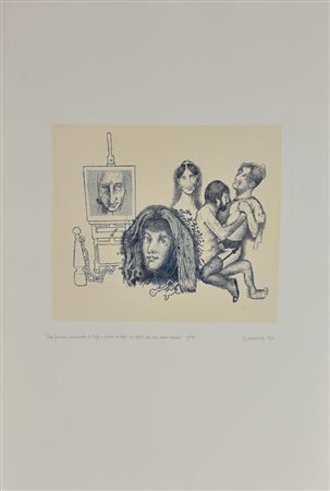 Giuseppe Guerreschi TESTA FEMMINILE, AUTORITRATTO DI FUSSLI E LAVINIA DE...