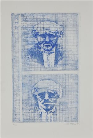 Sebastiano Trovato SENZA TITOLO incisione su carta, cm 50x35 (lastra cm...