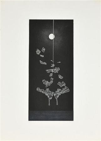 Ignoto COMPOSIZIONE litografia, cm 50x50; es. X/X firma Il Tritone