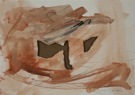 Shozo Shimamoto - Ana esquisse 09 - 2002 buchi e inchiostro su carta cm....