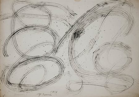 Yasuo Sumi - Senza titolo - 1956 inchiostro su carta cm. 38x51 Firma in basso...