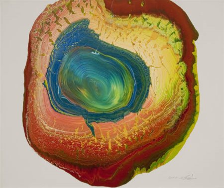 Shozo Shimamoto - Whirlpool - 2006 colore laccato su tela cm. 62x72....