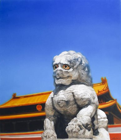 Zhu Hai - Senza titolo - 2009 olio su tela cm. 210x180 Firma in basso a dx....