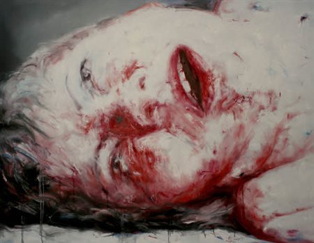 Xiao Ping - Senza titolo - 2008 olio su tela cm. 200x150 Firma in basso a dx....