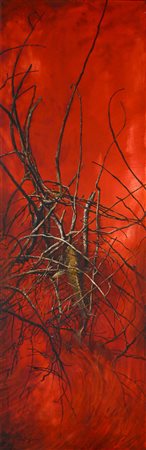 Chen Jun-Hua - Entangles - 2002 olio su tela cm. 91x30. Firma in basso a sx