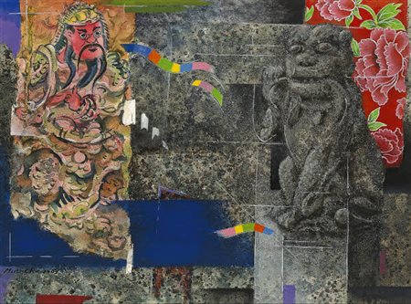 Huang Min-Chu – Custode divino – 2003 – acquarelli cm. 55x77. Firma in basso...