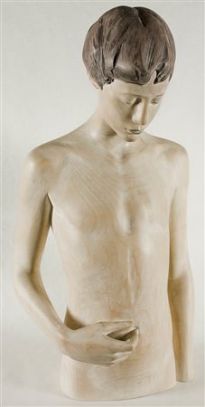 Aron Demetz - Senza titolo – 2004 - scultura in legno es. 5/6 cm. 80x43x28....