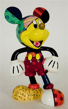 Romero Britto - Mickey Mouse - multiplo open edition cm. 19x11x12. Firma sul...