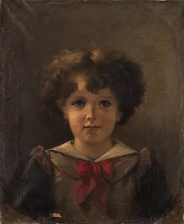 Scuola Italiana del XVIII secolo RITRATTO DI BAMBINO olio su tela, cm 60x50