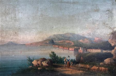 Anonimo del XIX secolo VEDUTA DI SORRENTO olio su tavola, cm 32,5x48 L'opera...