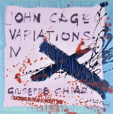 Giuseppe Chiari JOHN CAGE VARIATIONS IV tecnica mista e collage su tavola, cm...