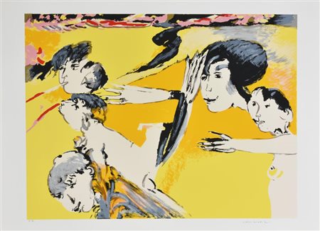 Remo Brindisi SENZA TITOLO litografia su carta, cm 50x70 esemplare P.A. firma