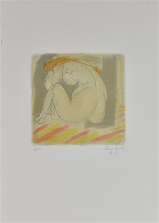 Primo Conti SENZA TITOLO litografia su carta, cm 70x50; es. 62/100 firma,...