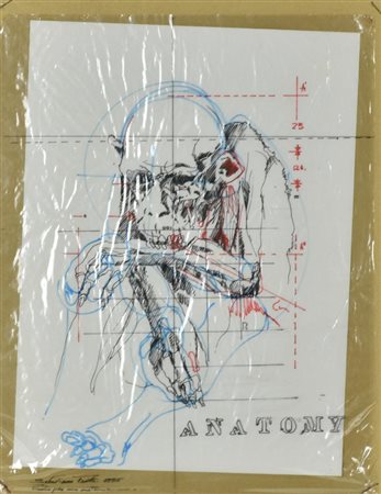 Sebastiano Trovato STUDIO PER UNA ANATOMIA tecnica mista e collage su carta,...