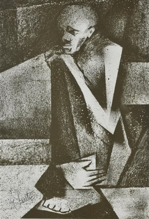 Ignoto SENZA TITOLO litografia su carta, cm 50x35 esemplare 87 su 100 firma