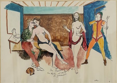 Renato Guttuso Im frauenhaus Von Meister mit den Baudrollen XV Jahrundert 1971