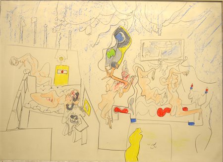 Sebastian Matta Composizione Parigi 1968