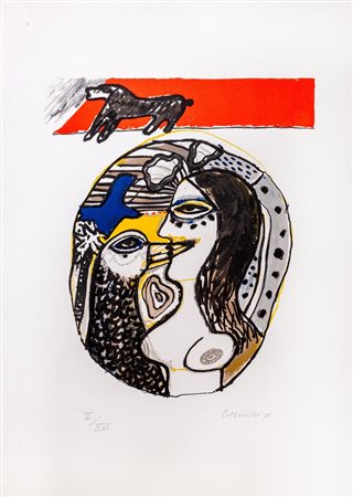 Corneille (Guillaume Cornelis Van Beverloo, Liegi 1922-Auvers-sur-Oise 2010)  - Senza titolo, 1975