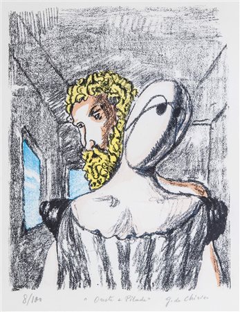 Giorgio de Chirico (Volos 1888-Roma 1978)  - Oreste e Pilade, 1970