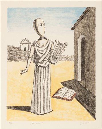 Giorgio de Chirico (Volos 1888-Roma 1978)  - La musa della storia, 1972