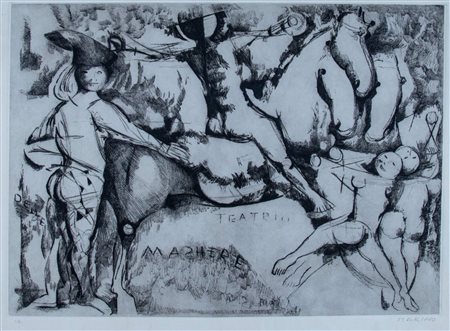 Marino Marini (Pistoia 1901-Viareggio 1980)  - Grande teatro, 1971