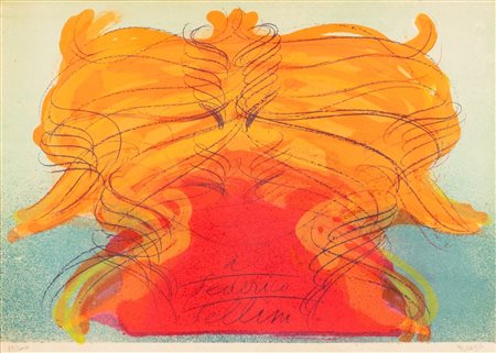 Jean Messagier (Mougins 1920-Montbéliard 1999)  - Hommage a Federico Fellini