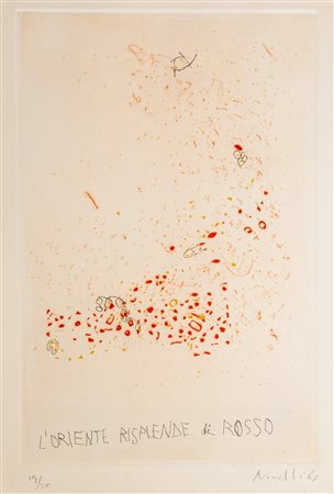 Gastone Novelli (Vienna 1925-Milano 1968)  - L'oriente risplende di rosso, 1968