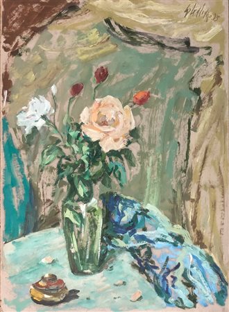 EUGENIO GALIANO (1921) - Vaso con rose, 1995