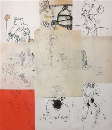 MARTINO DELEGO (1956) - Lotto unico di 9 opere