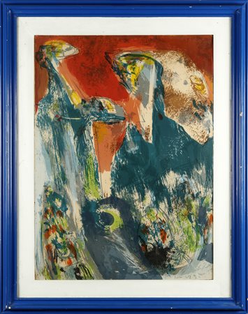 JORN ASGER (1914 - 1973) Hommage en bleu.