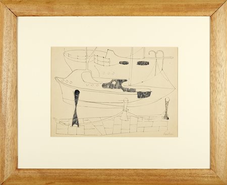 PAULUCCI ENRICO (1901 - 1999) Peschereccio nel porto.