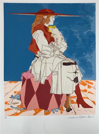 Arturo Carmassi PERSONAGGIO DELL'IMMAGINARIO N. 11 litografia su carta...