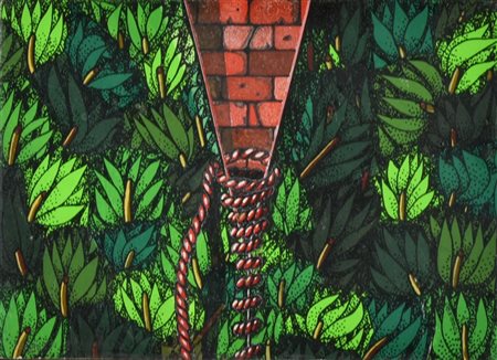 Elio Torriero STRAPPO tecnica mista su tavola, cm 15x20 firma sul retro:...