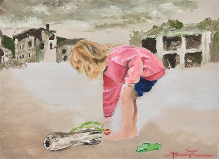 Francesco Fasano PER NON DIMENTICARE olio su cartone telato, cm 18x24 firma...