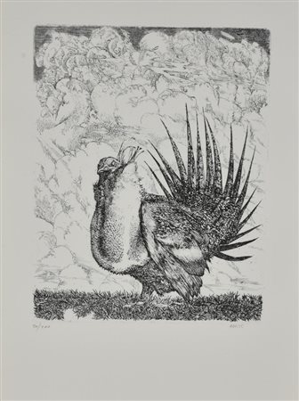 Abacuc SENZA TITOLO incisione su carta, cm 50x35 (lastra cm 31x25); es....