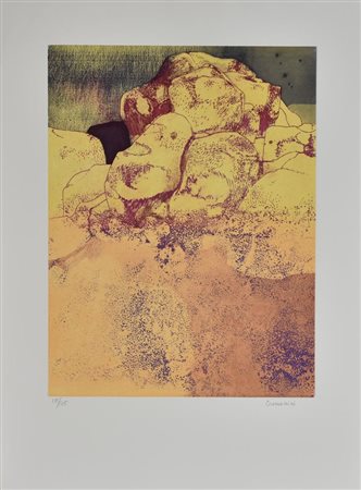 Leonardo Cremonini SENZA TITOLO incisione su carta, foglio cm 75x56, battuta...