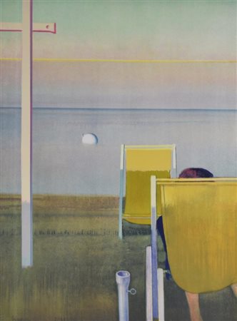 Leonardo Cremonini MARE serigrafia su carta, cm 80x60; es. 5/125 firma