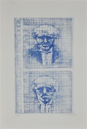 Sebastiano Trovato SENZA TITOLO incisione su carta, cm 50x35 (lastra cm...