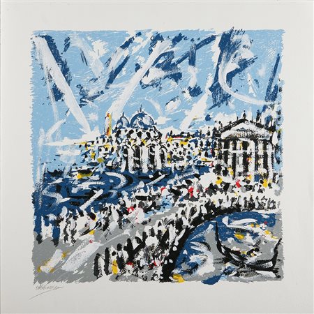 ABRUZZESE ROSINA (n. 1963) Senza titolo. Intervento pittorico su sfondo...