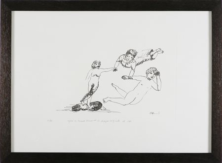 GERMANA' MIMMO (1944 - 1992) Senza titolo. Litografia su carta. Cm 70x50....