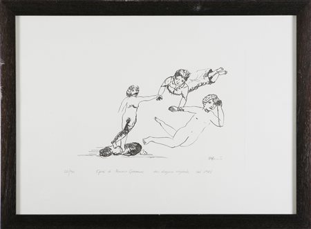GERMANA' MIMMO (1944 - 1992) Senza titolo. Litografia su carta. Cm 70x50....
