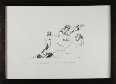 GERMANA' MIMMO (1944 - 1992) Senza titolo. Litografia. Cm 69x49. Tir. 17/90 a...