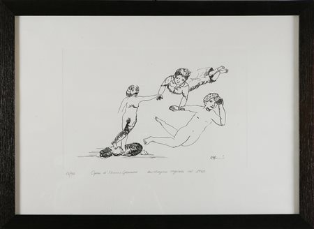 GERMANA' MIMMO (1944 - 1992) Senza titolo. Litografia. Cm 69x49. Tir. 18/90 a...