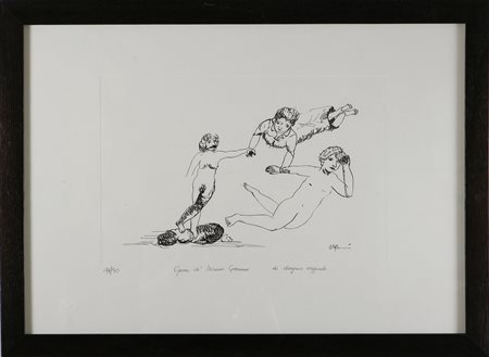 GERMANA' MIMMO (1944 - 1992) Senza titolo. Litografia. Cm 70x50. Tir. 44/90 a...