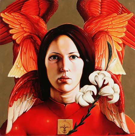 BULDRINI ADRIANO (n. 1969) Angelo rosso. Serigrafia. Cm 50x50. Tir. 2/50.