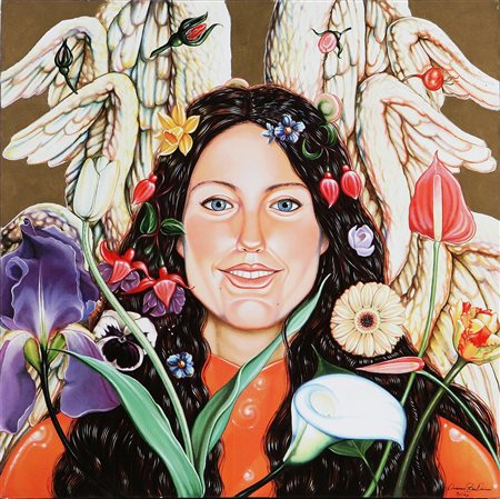 BULDRINI ADRIANO (n. 1969) Angelo dei fiori. Serigrafia. Cm 50x50. Tir. 3/50.