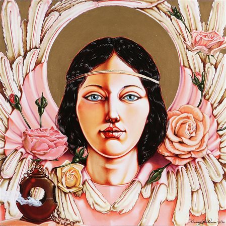 BULDRINI ADRIANO (n. 1969) Angelo delle rose. Serigrafia. Cm 50x50. Tir. 2/50.